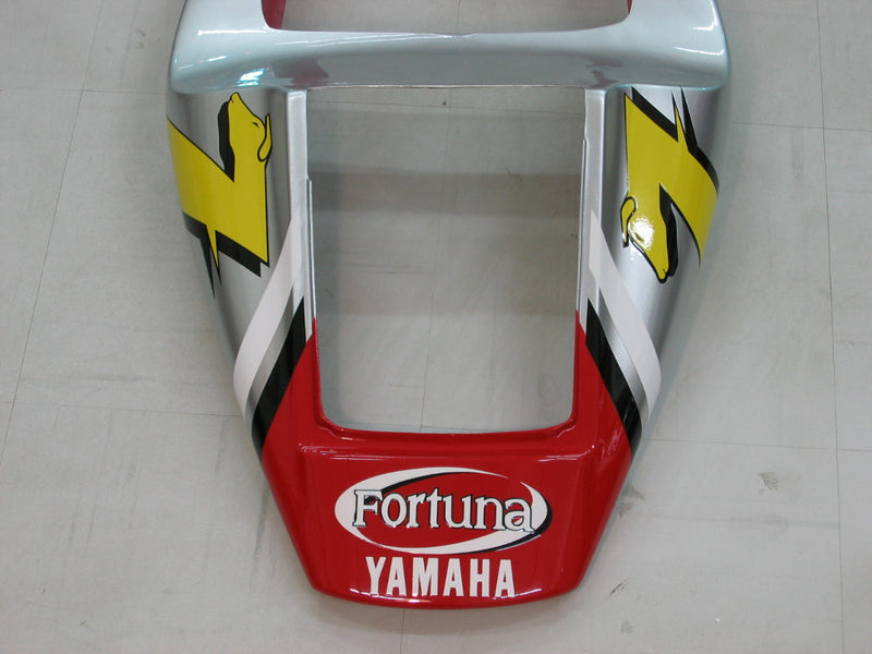 Fairings 1998-1999 Yamaha YZF-R1 أحمر فضي رقم 7 فورتونا عام