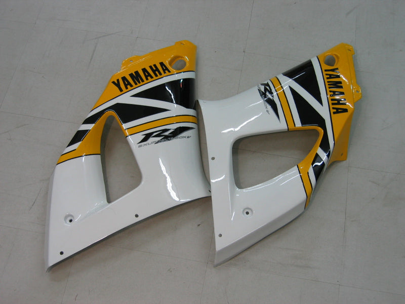 Fairings 1998-1999 ياماها YZF-R1 أصفر أبيض أسود R1 عام