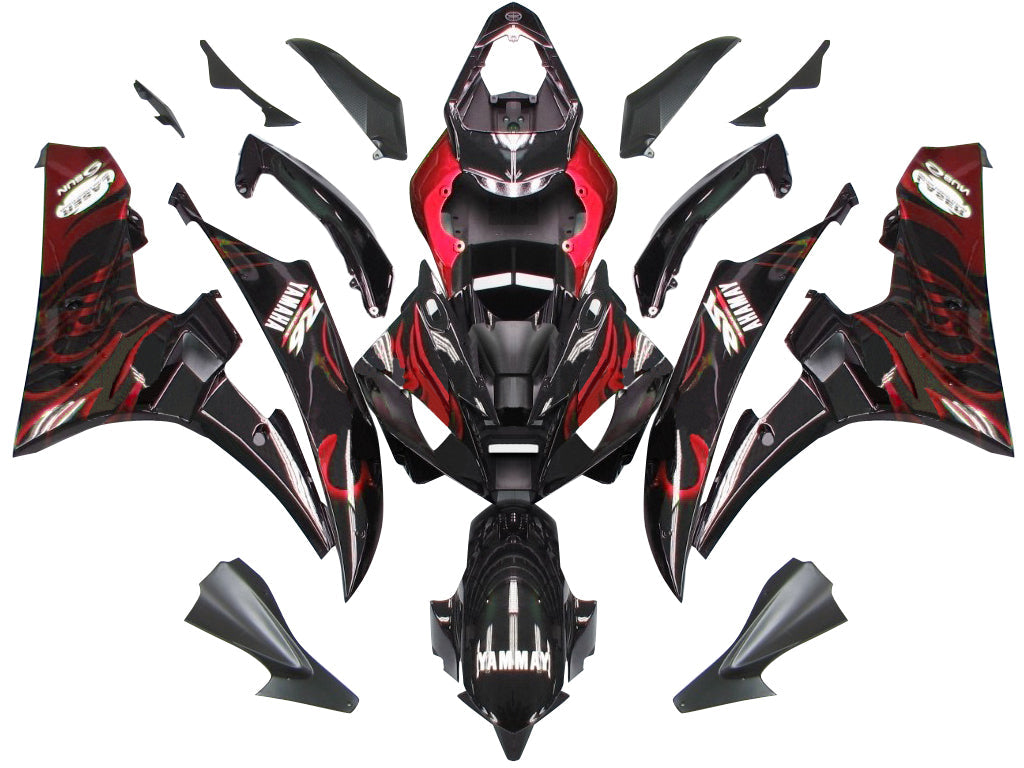 Fairings 2006-2007 Yamaha YZF-R6 Black & Red Flame R6  Generic