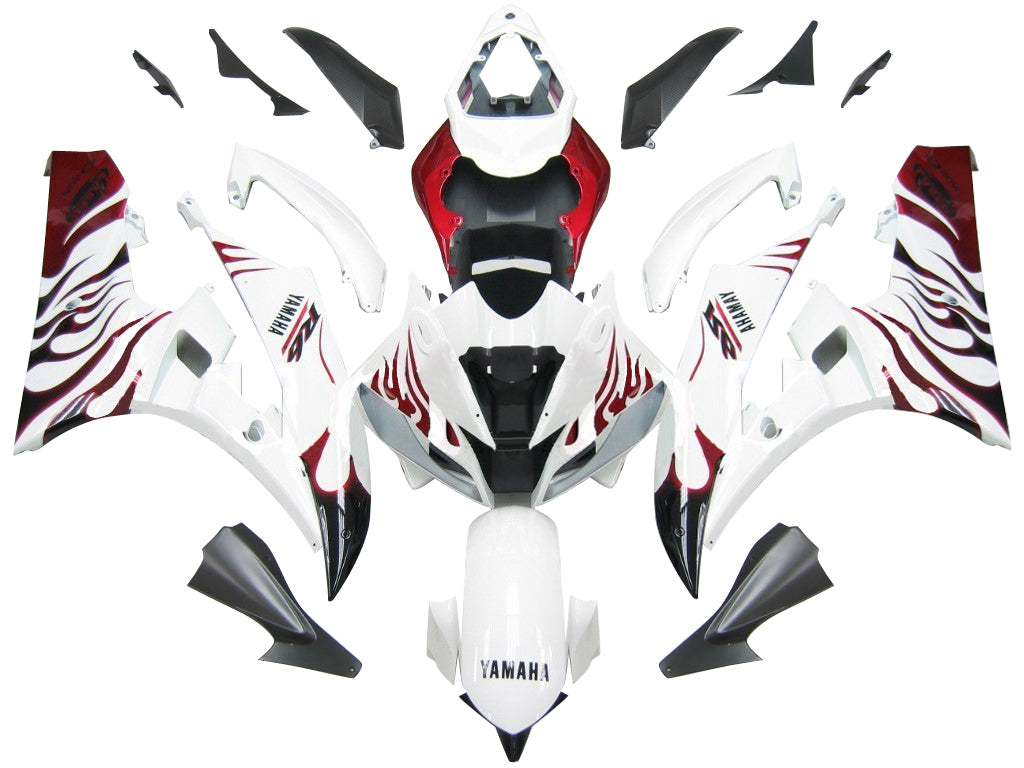 Fairings 2006-2007 Yamaha YZF-R6 White & Red Flame R6  Generic