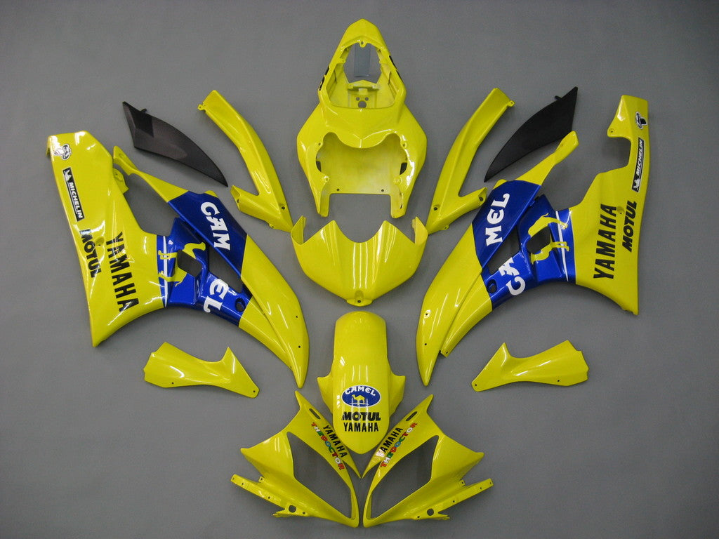 Fairings 2006-2007 Yamaha YZF-R6 Yellow Blue No.46 Camel R6  Generic