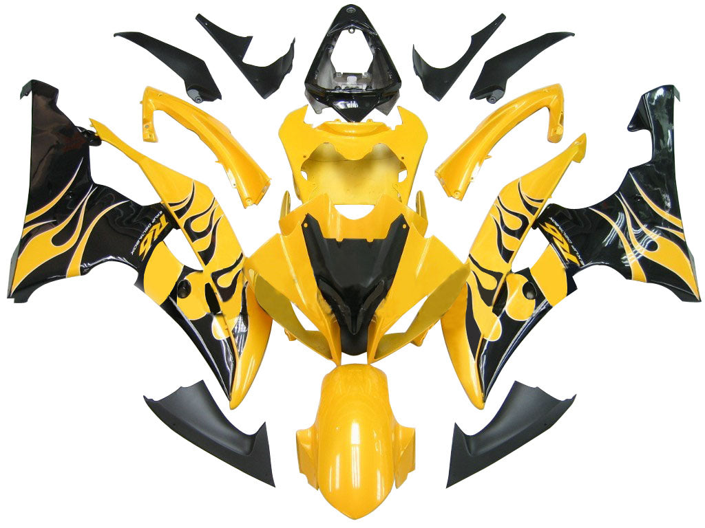 Fairings 2008-2016 Yamaha YZF-R6 Yellow & Black Flame R6  Generic