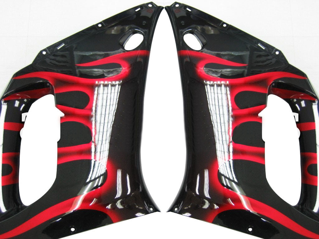 Fairingsr 1998-2002 Yamaha YZF-R6 Black & Red Flame R6  Generic