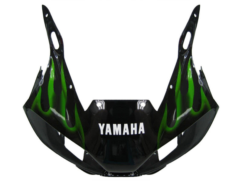 Fairings 1998-2002 Yamaha YZF-R6 Black & Green Flame R6  Generic
