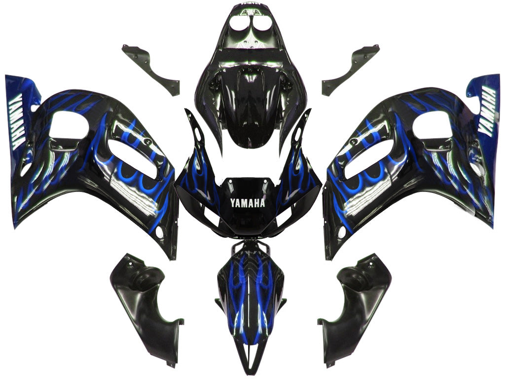 Fairings 1998-2002 Yamaha YZF-R6 Black & Blue Flame R6  Generic