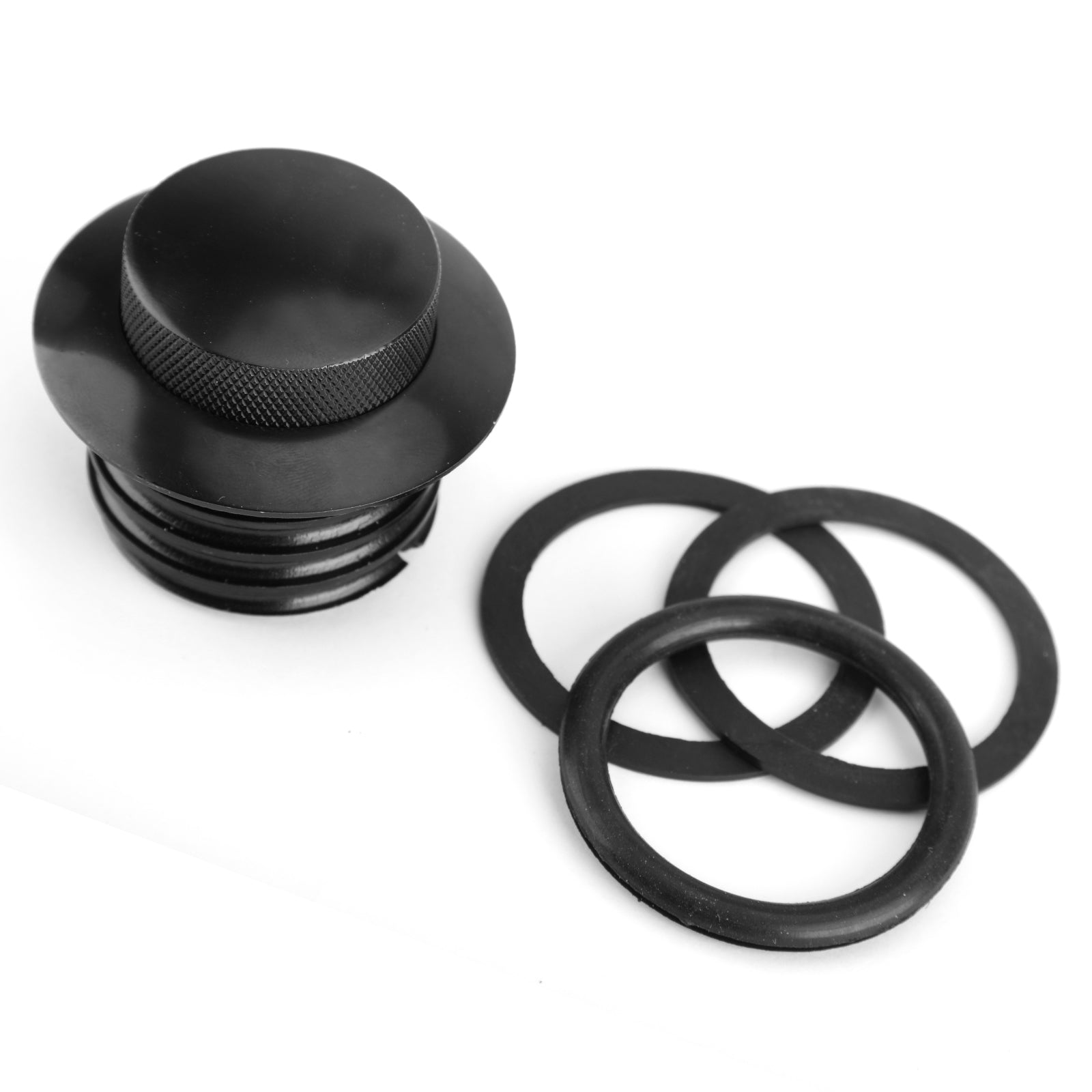 Black Flush Pop Up Reservoir Gas Cap Vented Fuel Tank Screw For Sportster