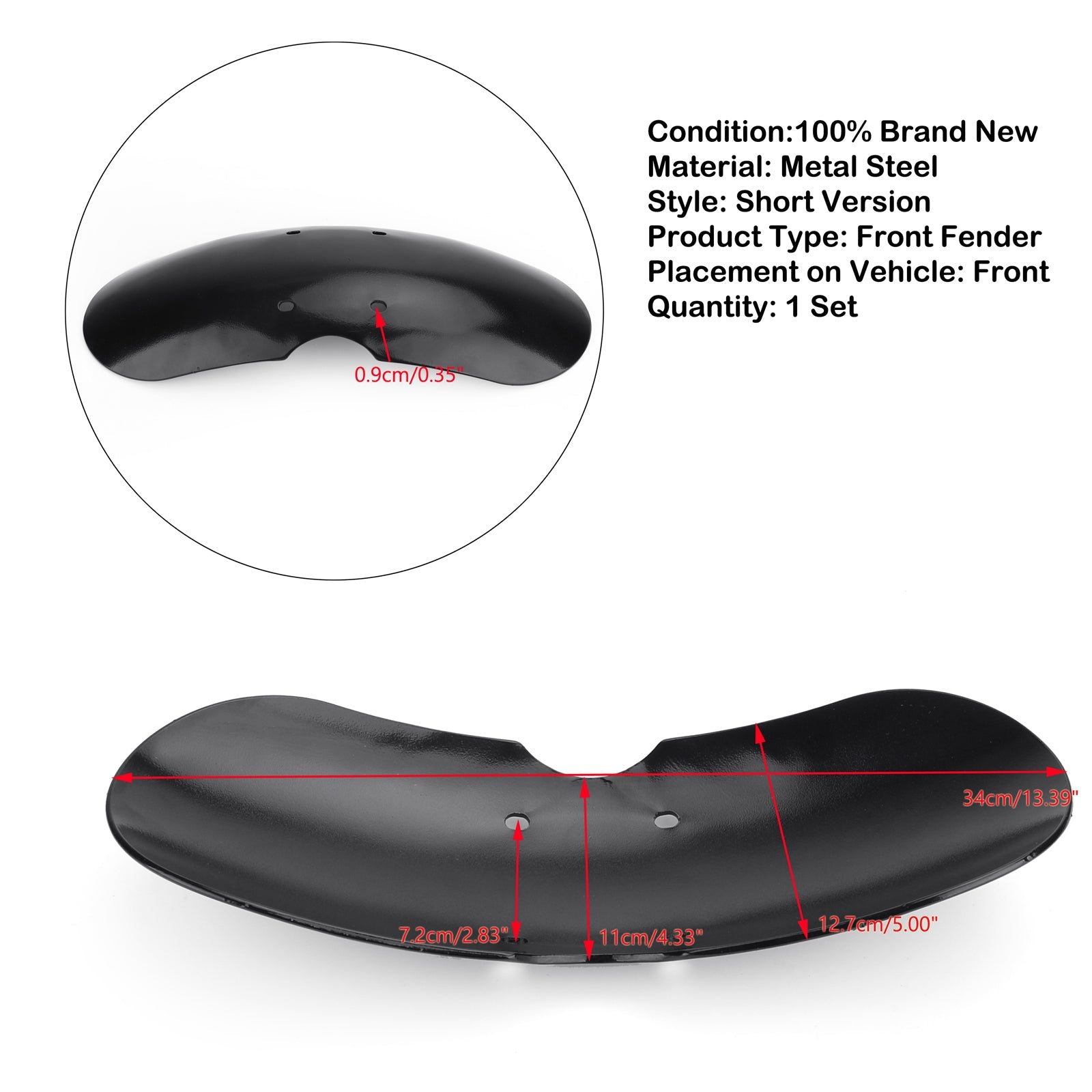 Short Front Fender Mudguard For Triumph Bonneville T100 Scrambler Thruxton 01-16 Generic