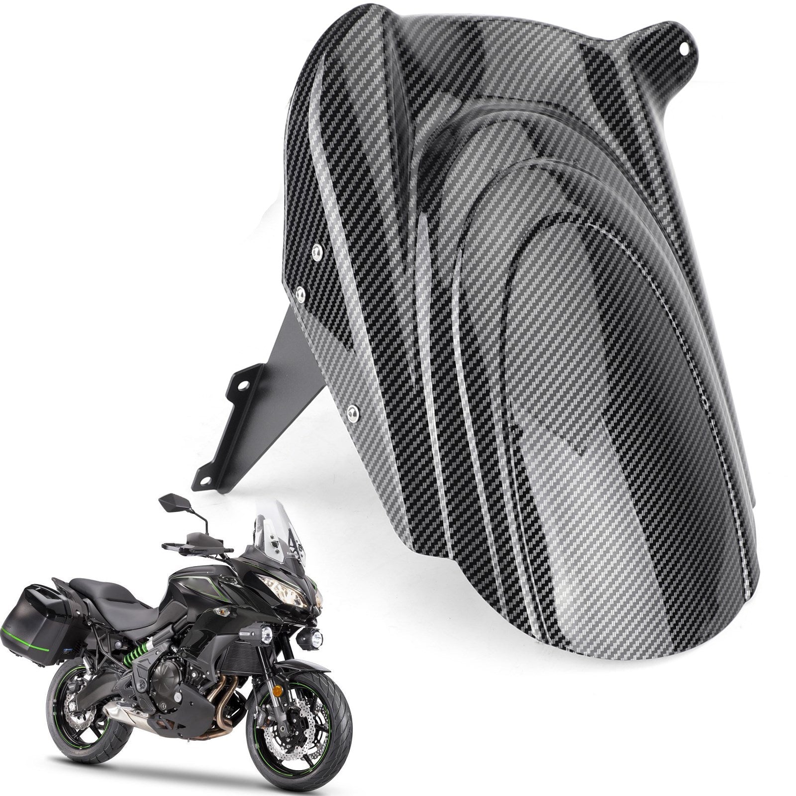 Guardabarros trasero Hugger para KAWASAKI VERSYS 650 KLE650 2015-2023 Carbono genérico