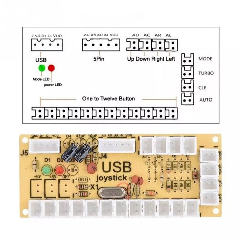أزرار + عصا التحكم + USB لعبة التشفير أركيد DIY 3in1 Kits 0 Delay مناسبة للكمبيوتر MAME