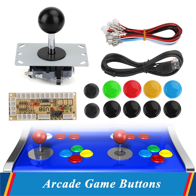 Buttons+Joystick+USB Encoder Arcade Game DIY 3in1 Kits 0 Delay Fit for MAME PC