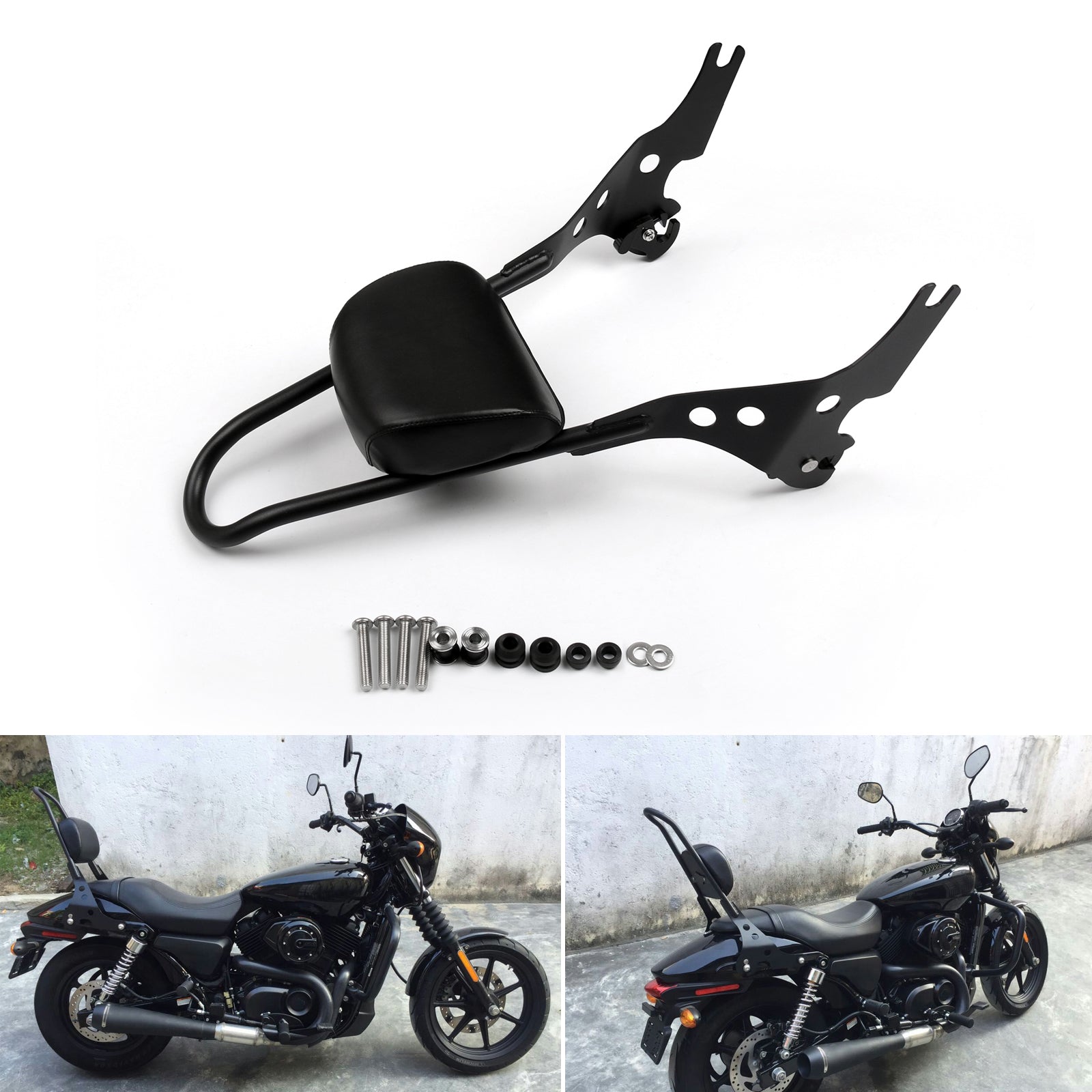 Sissy Bar Luggage Rack Seat Backrest Pad For 2015-18 Street 500 750 XG500 XG750