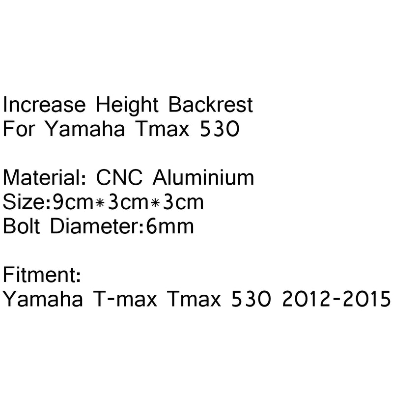 CNC الألومنيوم زيادة ضبط الارتفاع مسند الظهر لياماها T-max Tmax 530 2012-2015 عام