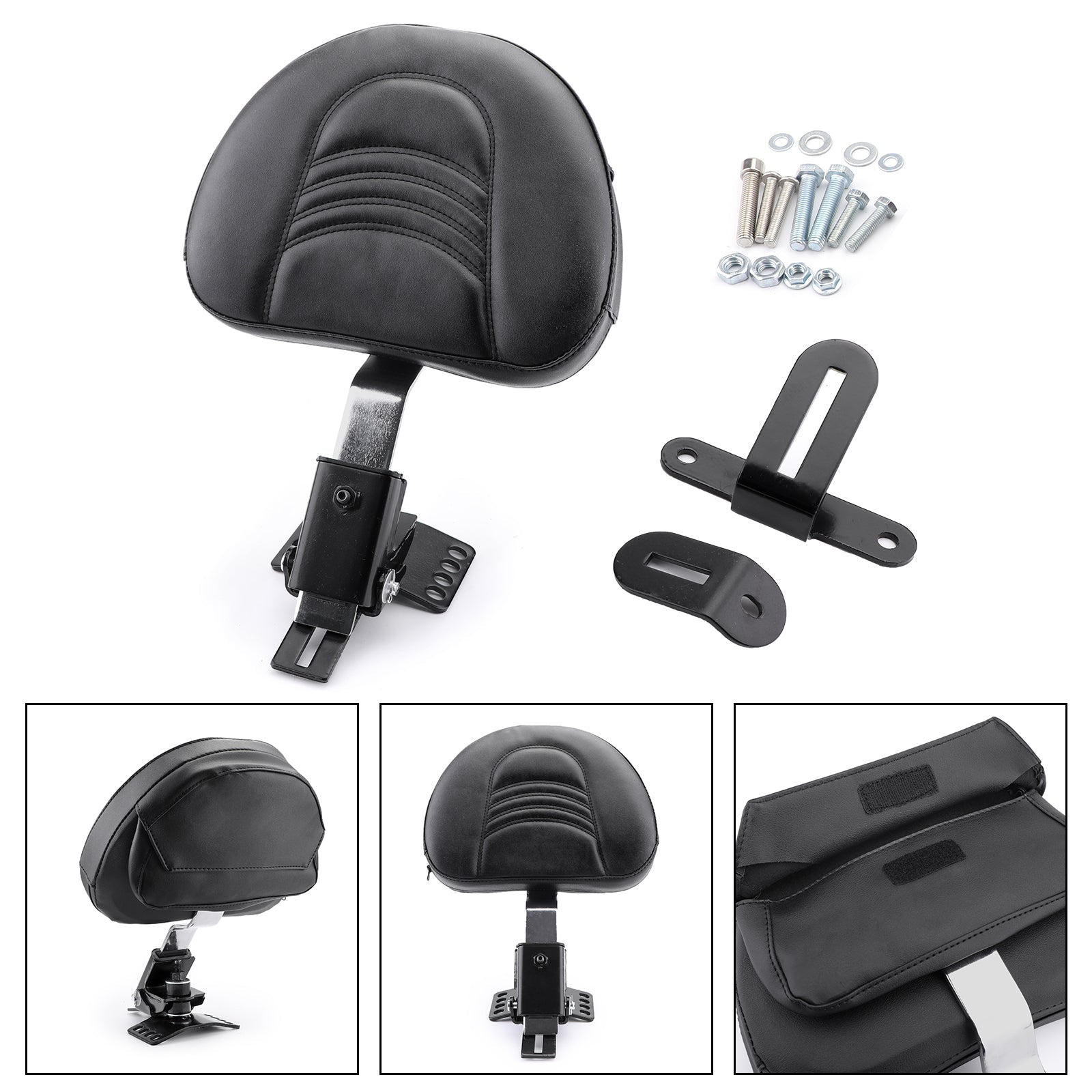 Plug-In Driver Rider Backrest Kit For 1997-18 Touring Road Electra Street Glide Generic