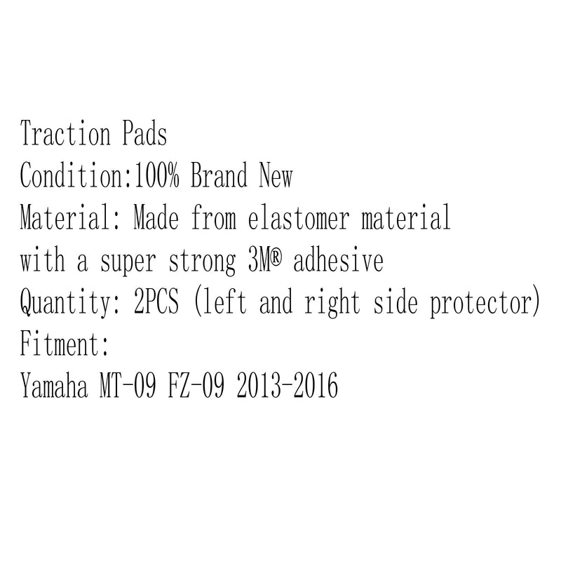 Tank Traction Pad Side Gas Knee Protector 3M Para Yamaha MT-09 FZ-09 2013-2016 Genérico