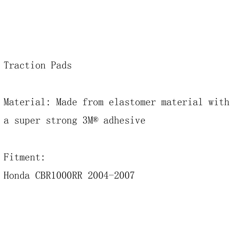 Almohadilla de tracción del tanque Protector de agarre de rodilla de gas lateral 3M para Honda CBR1000RR 04-2007 BK Generic