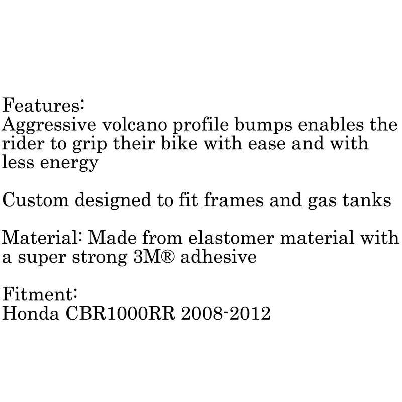 Tank Traction Pad Side Gas Knee Grip Protector 3M para Honda CBR1000RR 2008-2012 Genérico