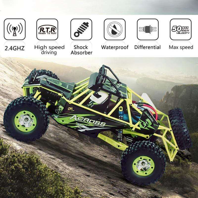 RC Car Electric Brushed Crawler RTR Auto Gift Wltoys 12427 1/12 Scale 2.4G 4WD Green