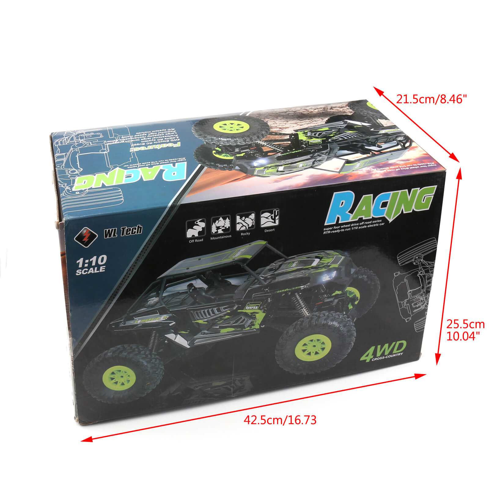 RC Car Electric Brushed Crawler RTR Auto Gift Wltoys 12427 1/12 Scale 2.4G 4WD Green