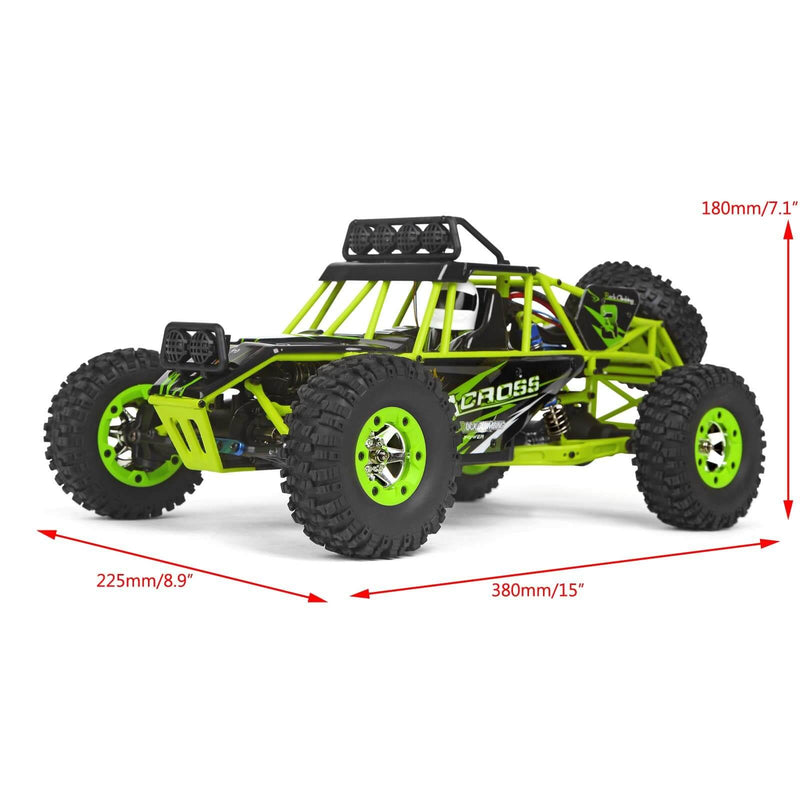 RC Car Electric Brushed Crawler RTR Auto Gift Wltoys 12427 1/12 Scale 2.4G 4WD Green