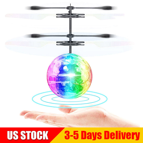 Cracked Flying Ball RC Drone Helicopter Ball Built-in Disco Music Shinning LED