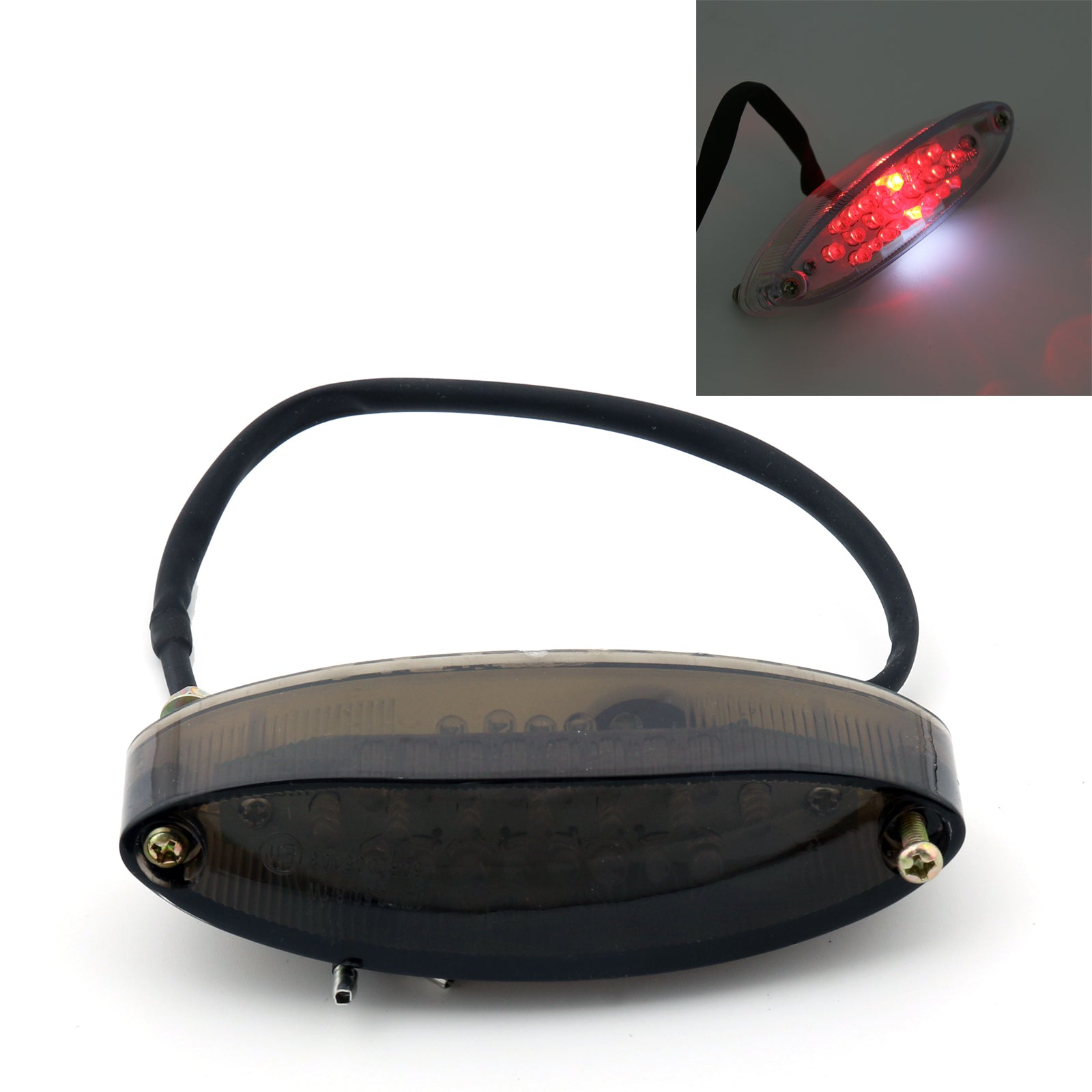 Clear Lens LED Motorcycle Bike Brake Running License Plate Tail Light Universal