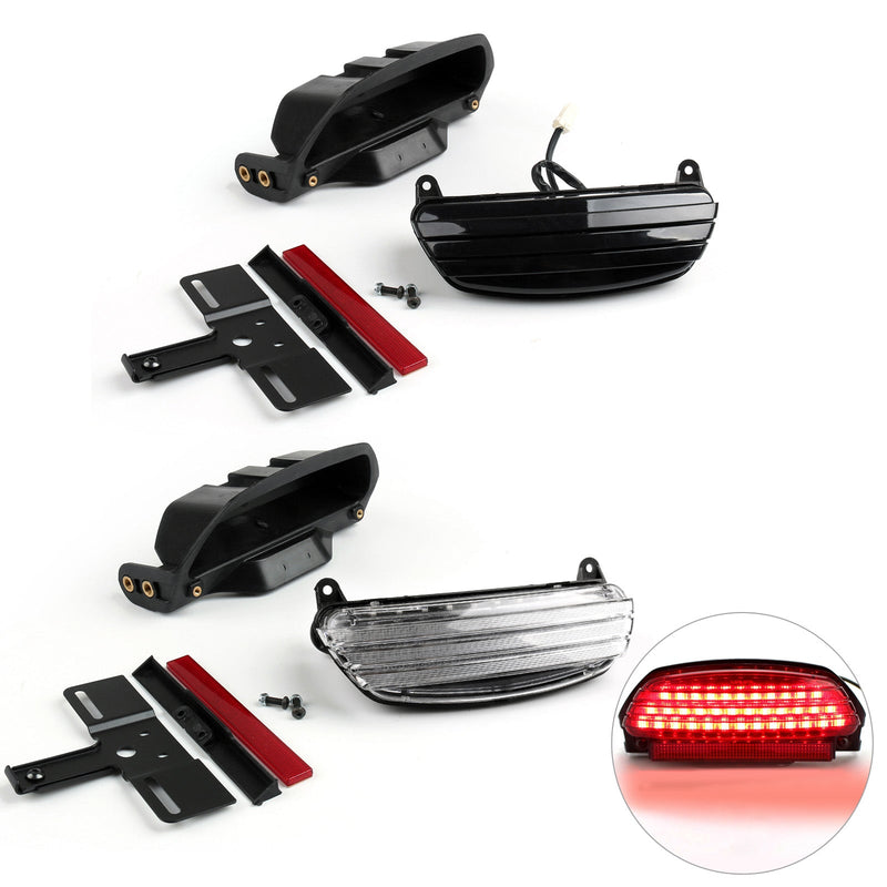 Tri-Bar Fender LED Tail Light + Bracket For Harley Softail FXST FXSTB FXSTC Generic