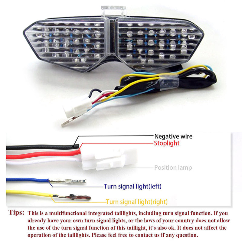 إشارات الانعطاف الخلفية LED المتكاملة لياماها YZF R6 03-05 YZF R6S 2006-2008 عام