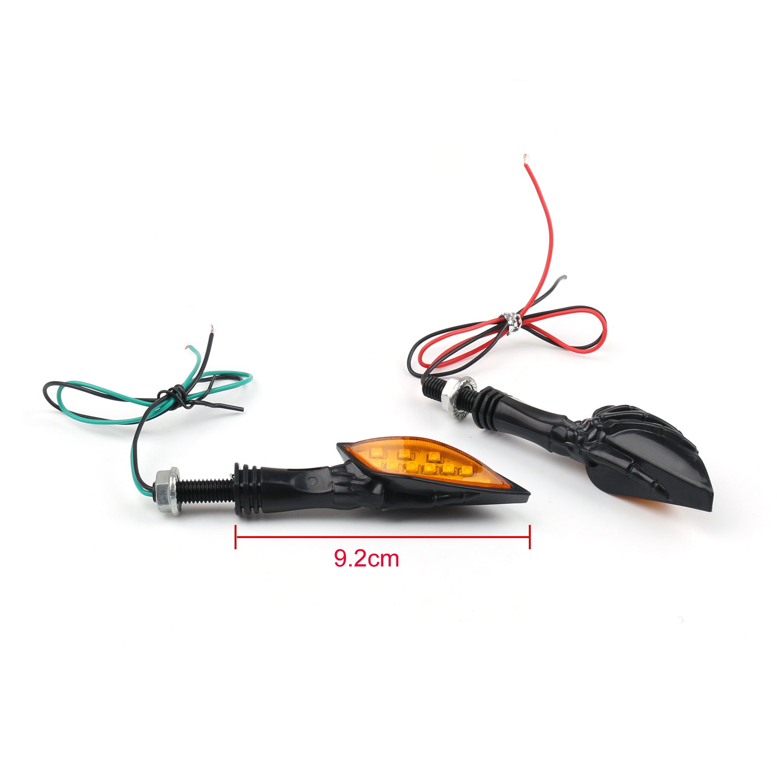 Universal Black Skeleton Hand LED Turn Signals Blinker Indicator 3 Color Generic