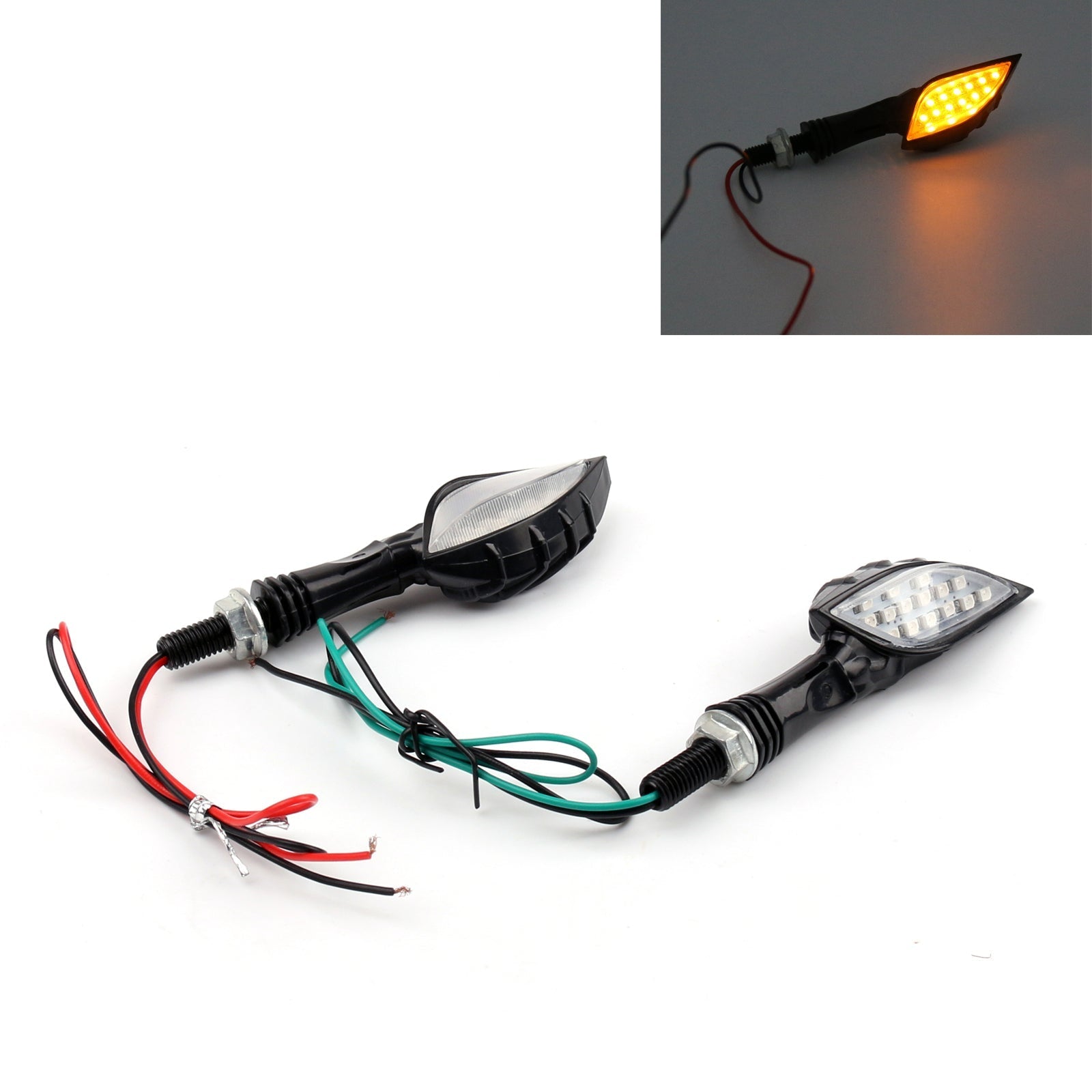 Universal Black Skeleton Hand LED Turn Signals Blinker Indicator 3 Color Generic