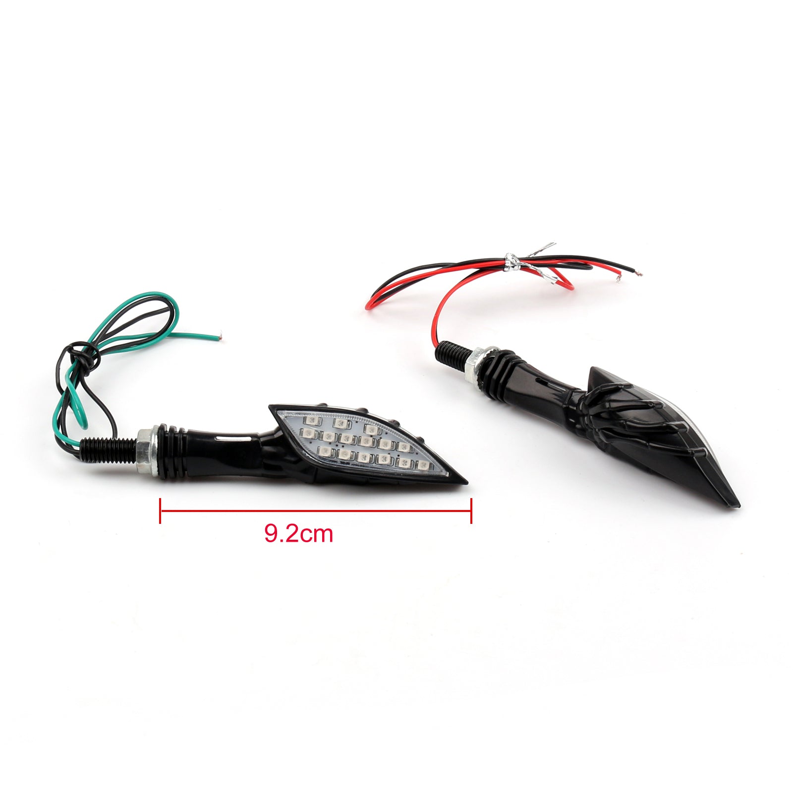 Universal Black Skeleton Hand LED Turn Signals Blinker Indicator 3 Color Generic