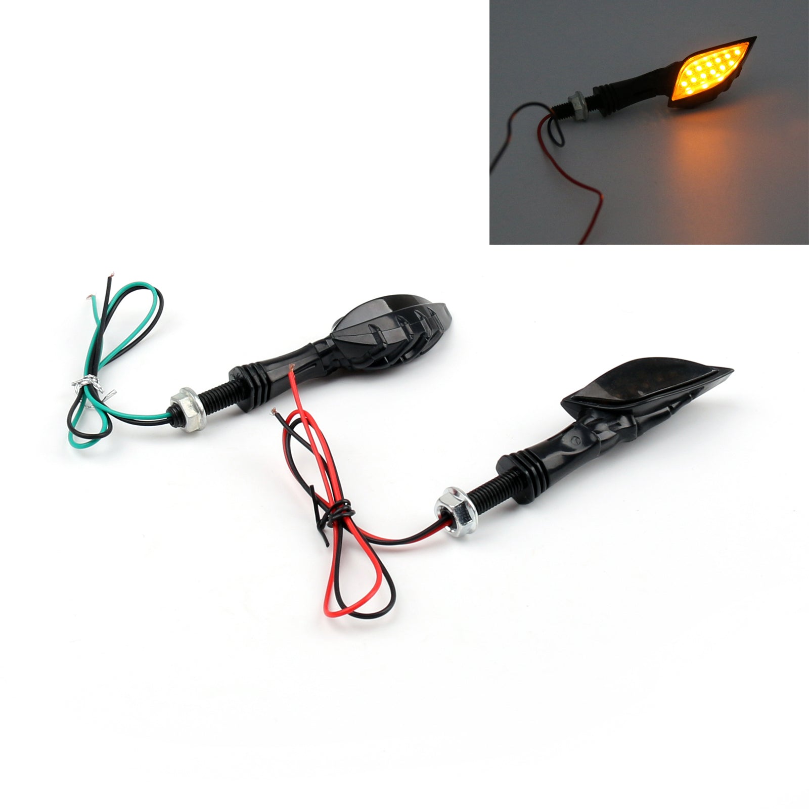 Universal Black Skeleton Hand LED Turn Signals Blinker Indicator 3 Color Generic