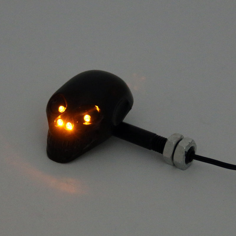 Indicador de señal de giro de la cabeza del cráneo de la motocicleta intermitente 12V LED lámpara de luz ámbar genérico