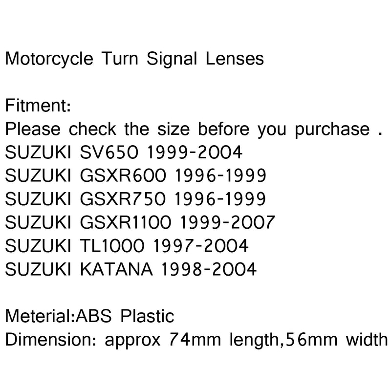 Lentes de luz intermitentes delanteros para SUZUKI GSXR600/750 (96-99) SV650 GSXR1100 B genérico