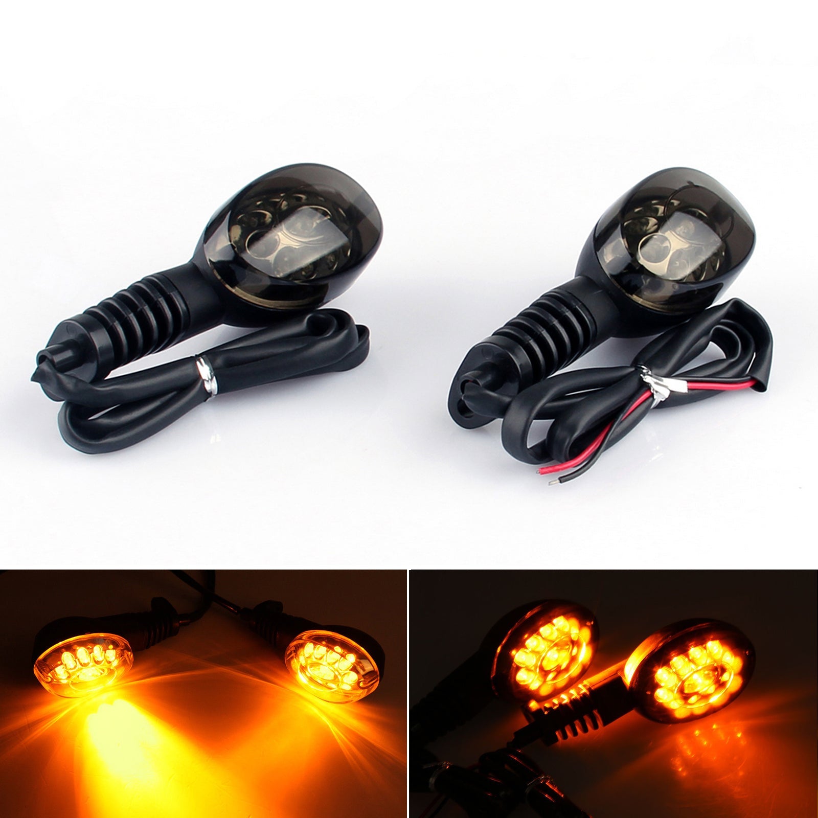 Front Rear LED Turn Signals Blinker Indicator Amber Kawasaki NINJA 250R (08-12) Generic