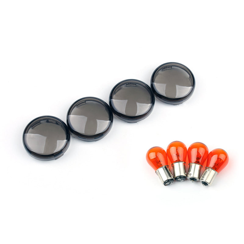 4 bombillas de lente de señal de giro para Harley Softail Dyna Sportsters (2002-18) genérico
