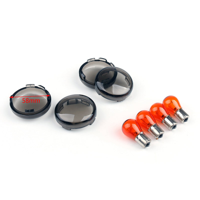 4 bombillas de lente de señal de giro para Harley Softail Dyna Sportsters (2002-18) genérico