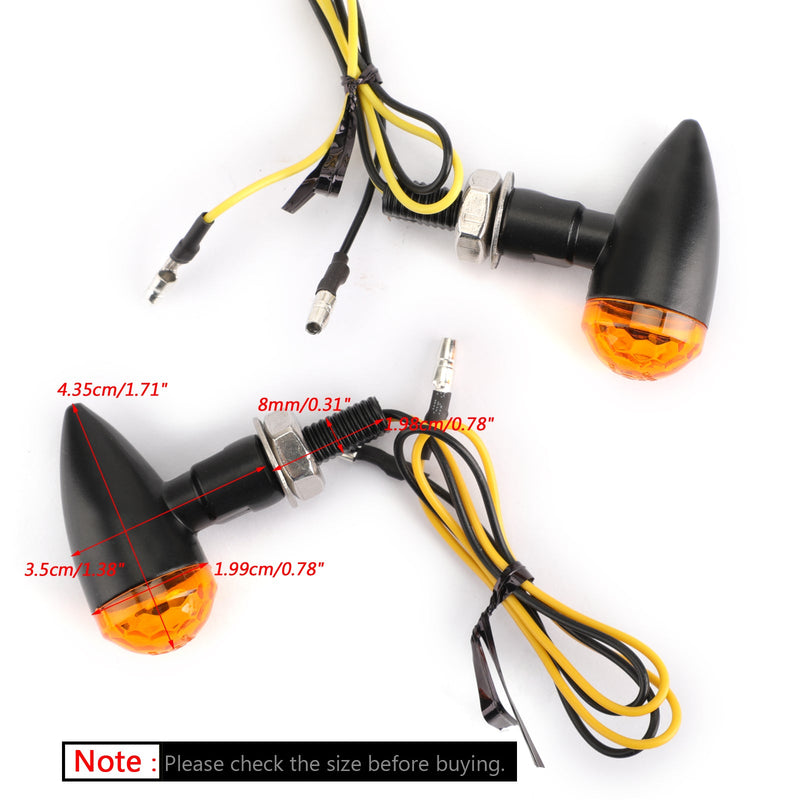 2x Universal Metal LED Mini Bullet Lente esférica Indicadores de señal de giro Luz genérica