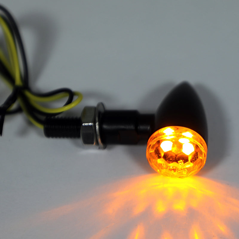 2x Universal Metal LED Mini Bullet Lente esférica Indicadores de señal de giro Luz genérica