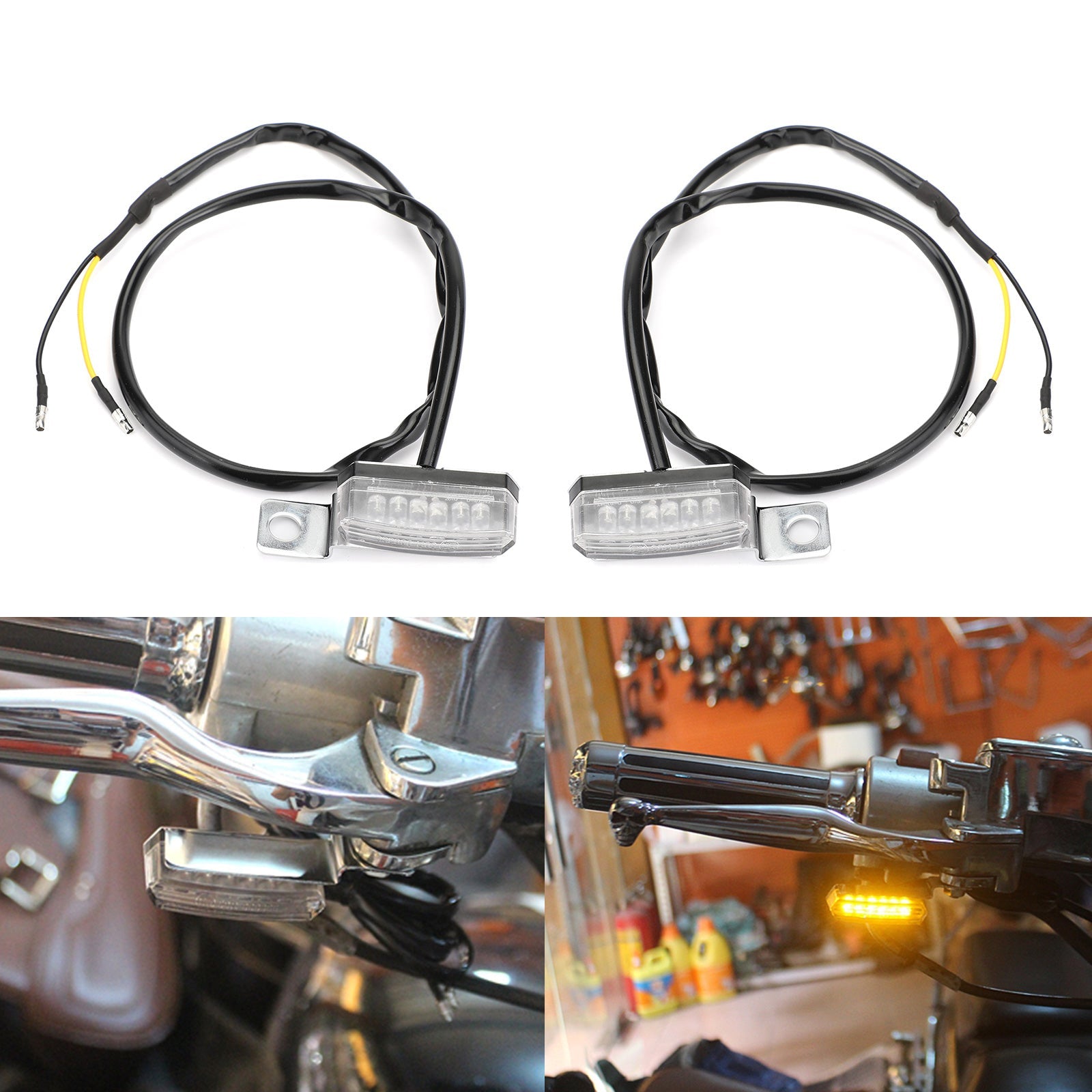 1 Pair Universal Motorcycle LED Front Turn Signal Lamp Indicator Light Generic