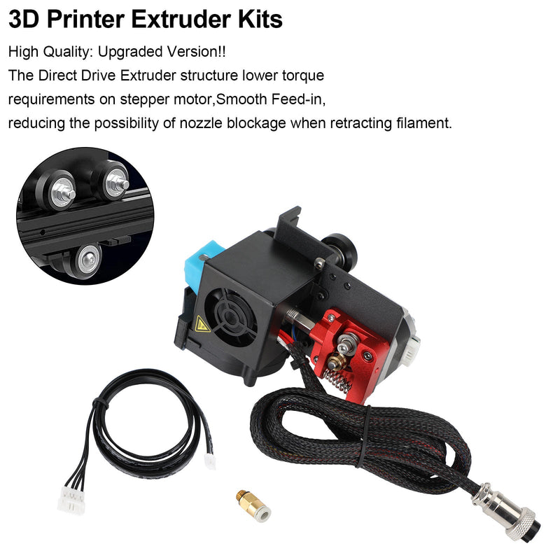 3D Printer MK8 Direct Drive Pulley Turbo Fan Extruder for CR-10 Ender3 12V/24V