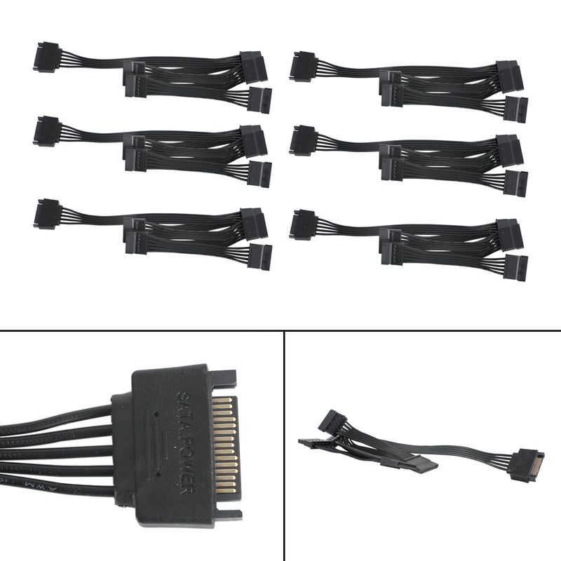 PCIE 6 Pin Male to 8 (6+2) Pin Dual Male GPU Power Cable Splitter 18AWG 50cm