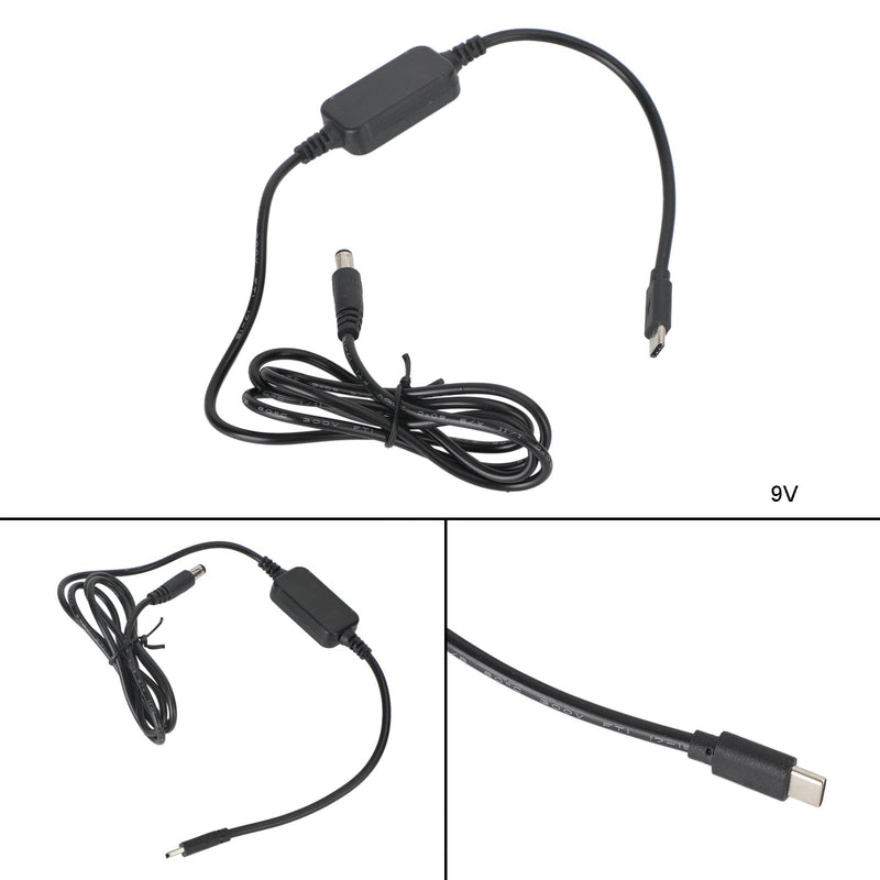 USB to 9/12/15V Volt Adapter 5.5mm*2.5mm 1m 39.37inches PD Charger Cord Cable