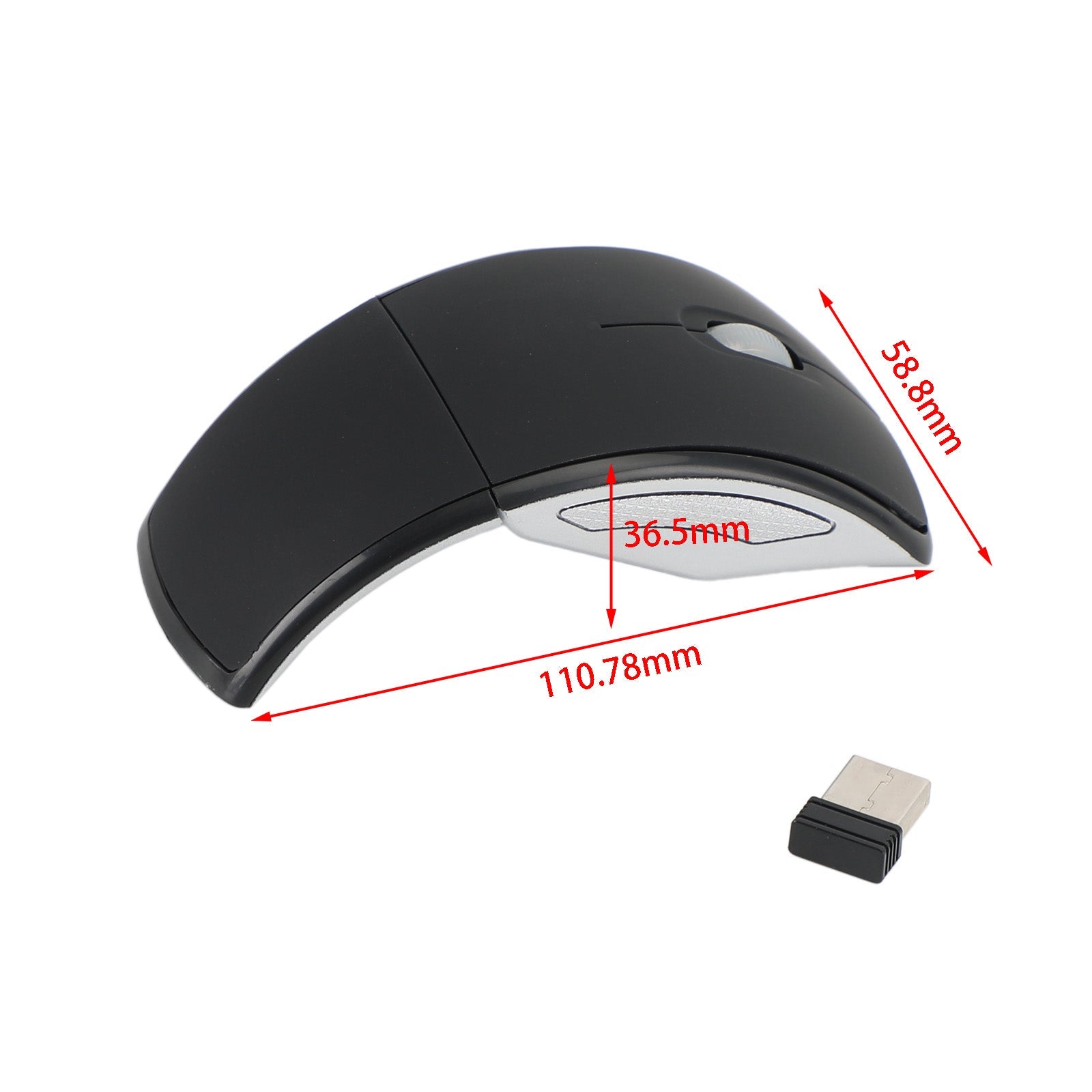 Foldable Arc Touch Wireless Mouse 2.4GHz Optical Touch Receiver PC Laptop