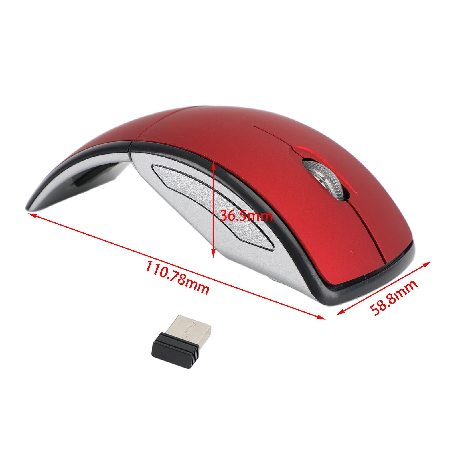 Foldable Arc Touch Wireless Mouse 2.4GHz Optical Touch Receiver PC Laptop