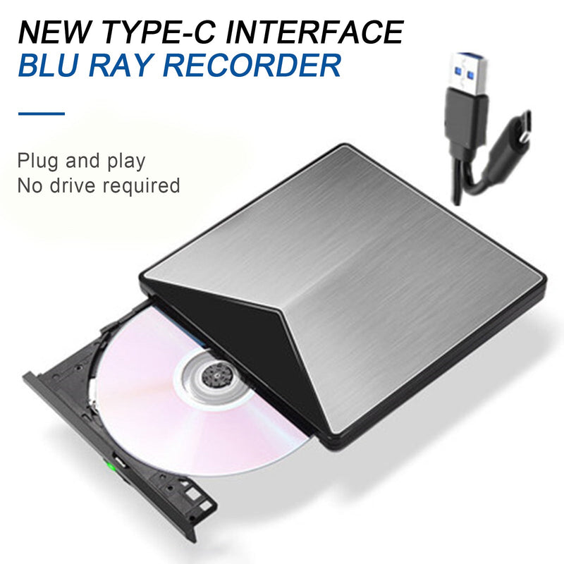 6X Blu ray Burner USB External Super Slim BD DVD CD RW Disc Writer Movie Player