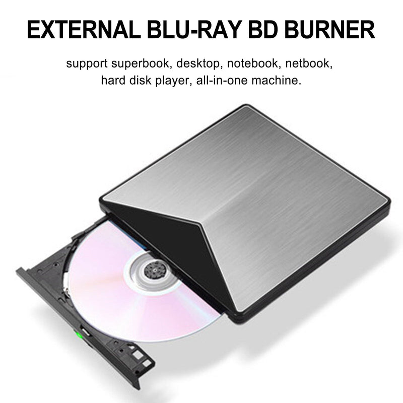 6X Blu ray Burner USB External Super Slim BD DVD CD RW Disc Writer Movie Player