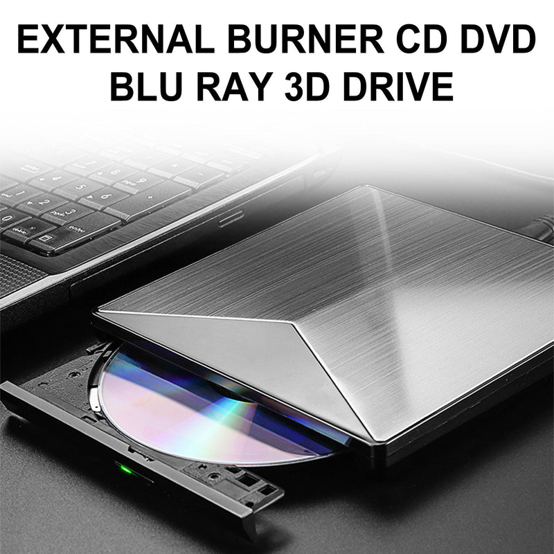 6X Blu ray Burner USB External Super Slim BD DVD CD RW Disc Writer Movie Player