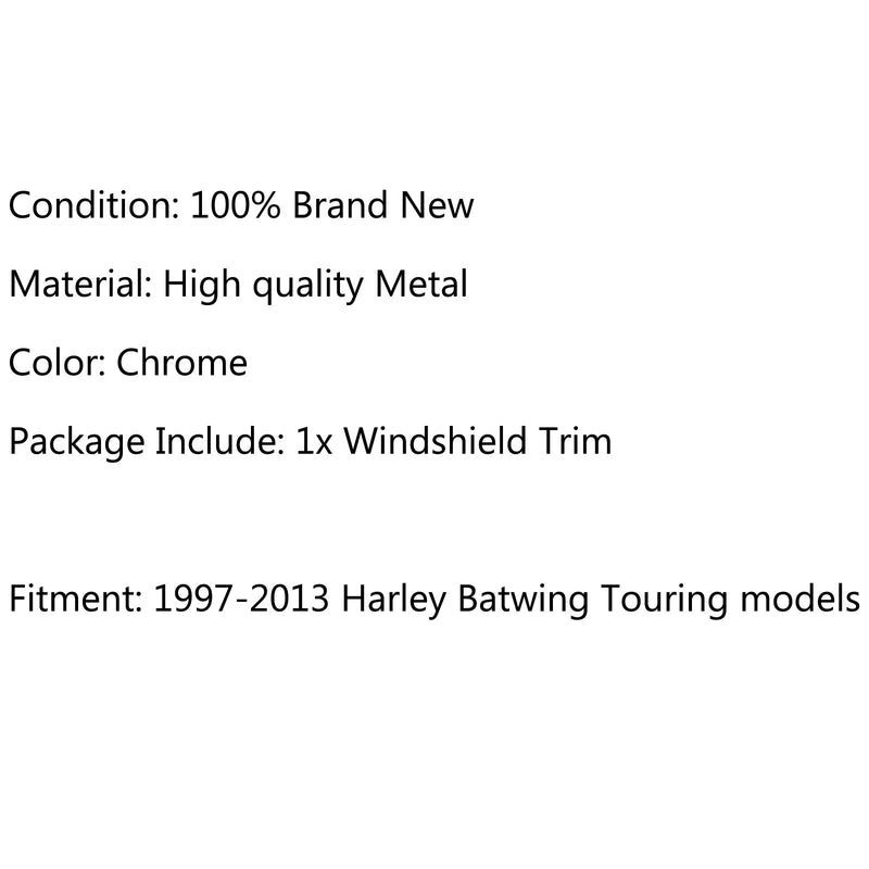 CNC Billet Windshield Trim For Harley Electra Glide FLHX (1997-2013), Black Generic