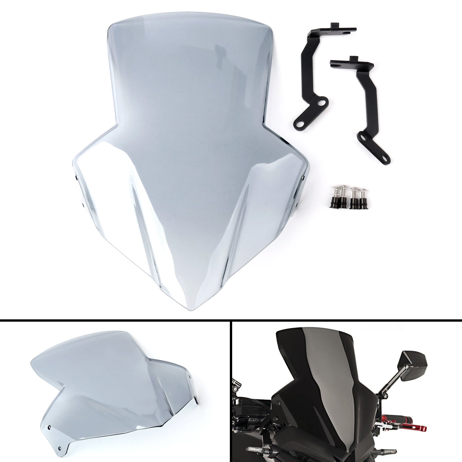 ABS Plastic Windscreen Windshield Shield with Bracket For Honda CB650F 2014-2017 Generic