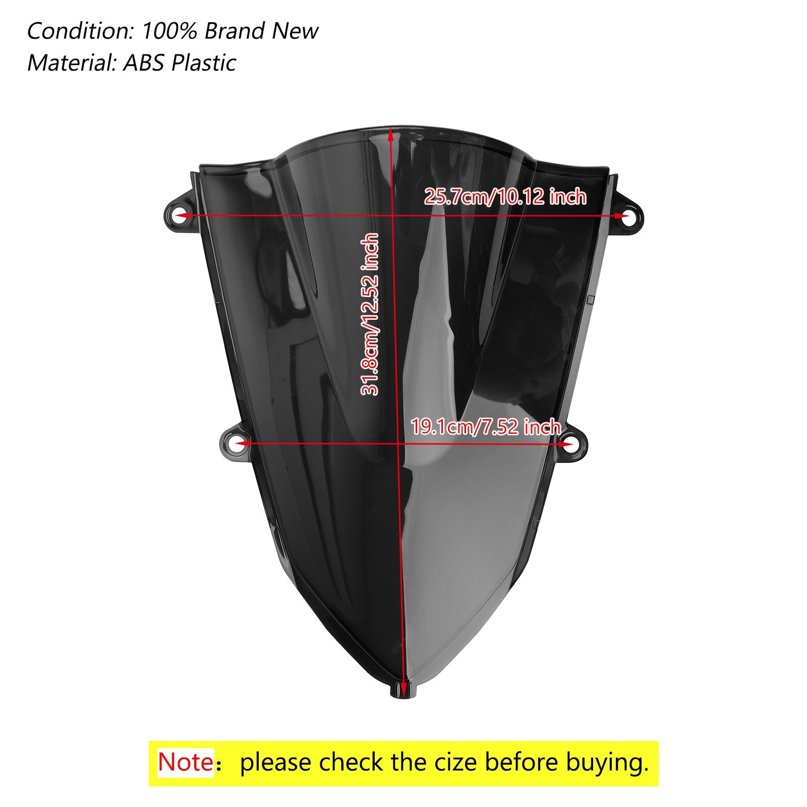 1x ABS Plastic Motorcycle Windshield Windscreen For Honda CBR500R CBR 500 R 2019-2022 Generic